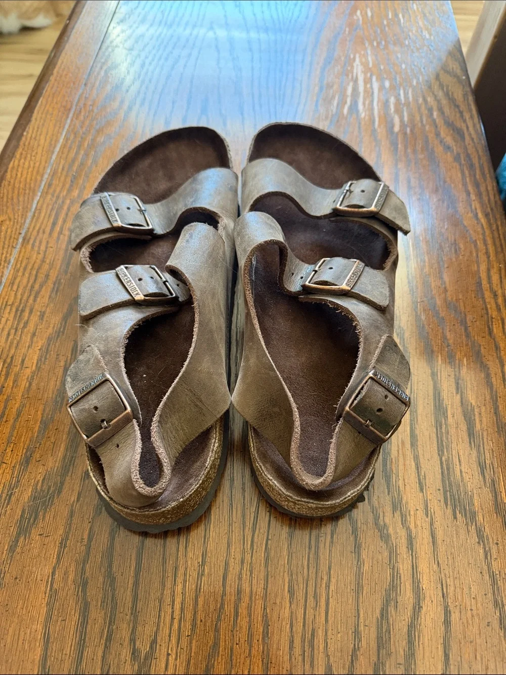 Birkenstock Brown Dual-Buckle Suede Sandals with Backstrap